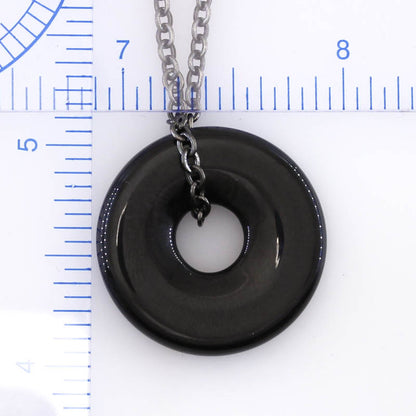 Guatemalan Black Jadeite Jade 20" Necklace for Men and Women | Pi Disc on Chain | UPC #408760