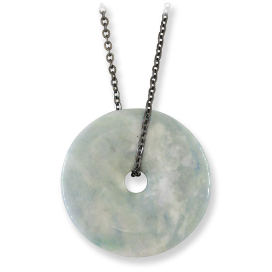 Lavender Guatemalan Jadeite Jade Pi Disc Necklace | UPC #407541