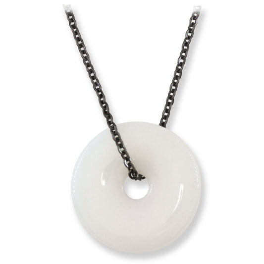 White Jadeite Jade Disc Necklace | UPC #399556