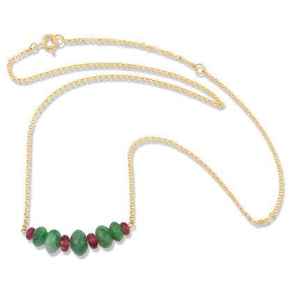 14K YELLOW GOLD GREEN JADEITE JADE ABACUS BEAD NECKLACE UPC #380363