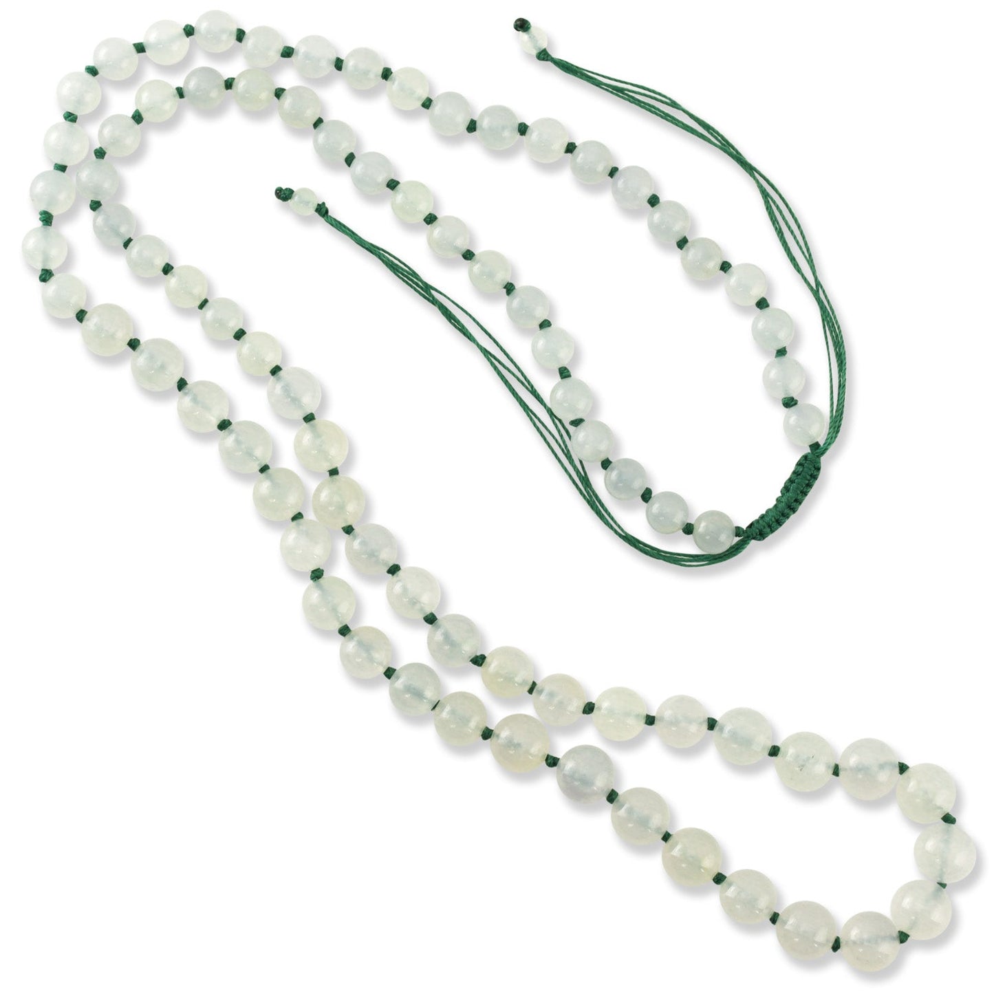 Ice Jadeite Jade Adjustable Bead Necklace | UPC #391499