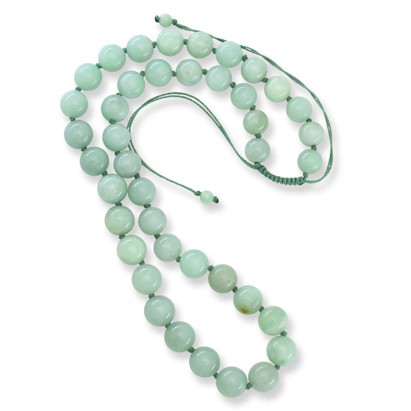 Green Jadeite Jade Adjustable Bead Necklace |  UPC #393721