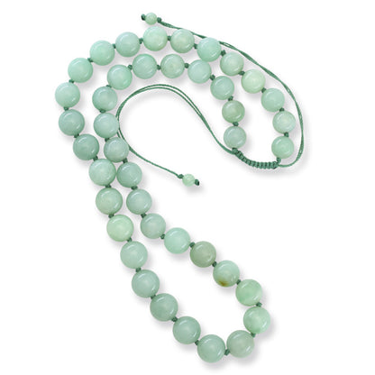 Green Jadeite Jade Adjustable Bead Necklace |  UPC #393721