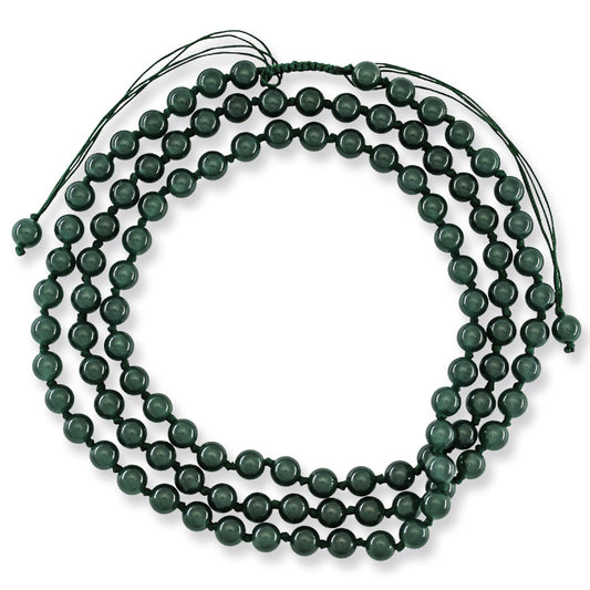 Blue Green Jadeite Jade Adjustable Bead Necklace | UPC #392588