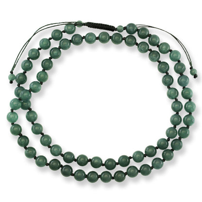Blue Green Jadeite Jade Adjustable Bead Necklace | UPC #398177