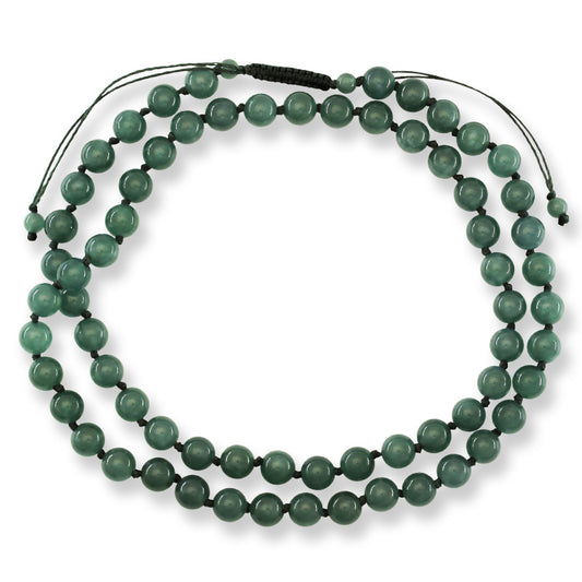 Blue Green Jadeite Jade Adjustable Bead Necklace | UPC #398177