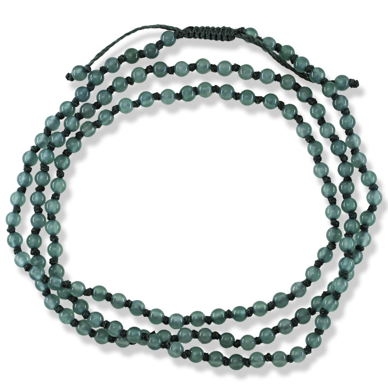 BLUE GREEN JADEITE JADE ADJUSTABLE BEAD NECKLACE UPC #396791