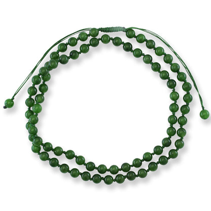 Green Nephrite Jade Adjustable Bead Necklace UPC #397835