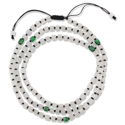 Green and Ice Jadeite Jade Adjustable Necklace for Men and Women | UPC #389984