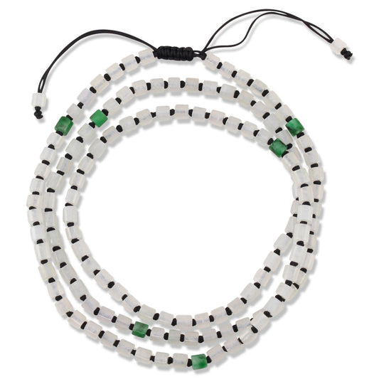 Green and Ice Jadeite Jade Adjustable Necklace for Men and Women | UPC #389984