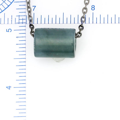 Blue Green Jadeite Jade Tubular Slide Necklace | UPC #397668