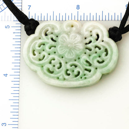 GREEN JADEITE JADE CARVED ADJUSTABLE LOCK NECKLACE UPC #395756