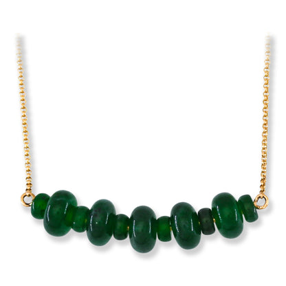 Blue-Green Guatemalan Jadeite Jade on 18K Yellow Gold Chain | UPC #403123