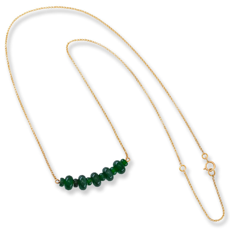Blue-Green Guatemalan Jadeite Jade on 18K Yellow Gold Chain | UPC #403123