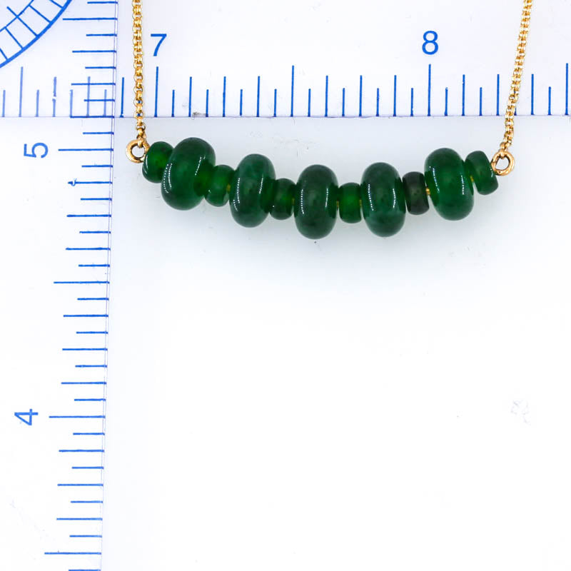 Blue-Green Guatemalan Jadeite Jade on 18K Yellow Gold Chain | UPC #403123
