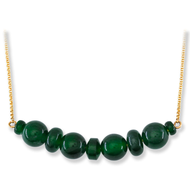 Blue-Green Guatemalan Jadeite Jade on 18K Yellow Gold Chain | UPC #403130