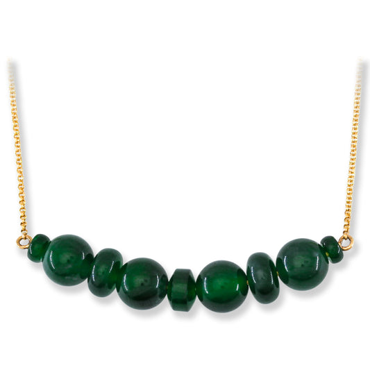 Blue-Green Guatemalan Jadeite Jade on 18K Yellow Gold Chain | UPC #403130