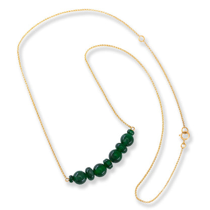 Blue-Green Guatemalan Jadeite Jade on 18K Yellow Gold Chain | UPC #403130