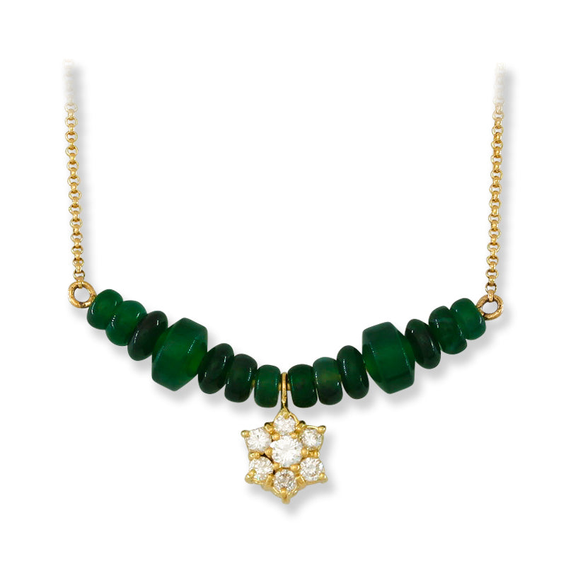 Blue-Green Guatemalan Jadeite Jade on 18K Yellow Gold Chain | UPC #403154