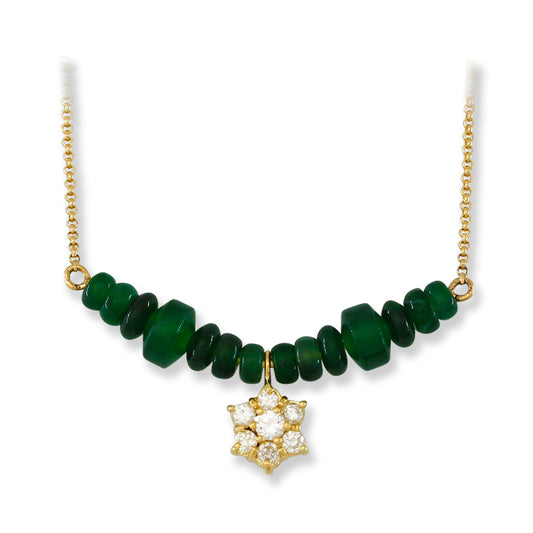 Blue-Green Guatemalan Jadeite Jade on 18K Yellow Gold Chain | UPC #403154