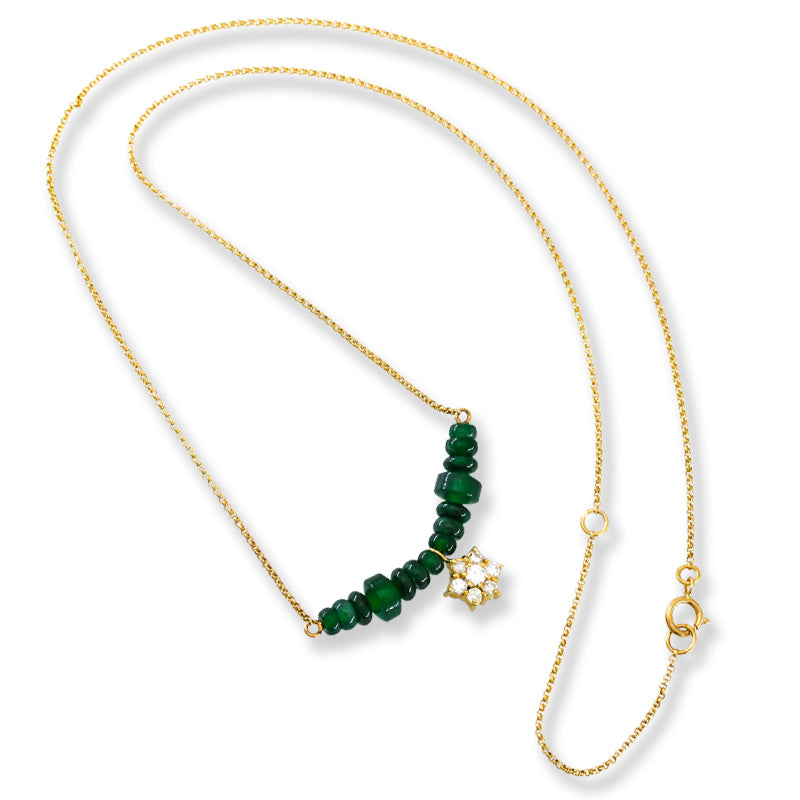 Blue-Green Guatemalan Jadeite Jade on 18K Yellow Gold Chain | UPC #403154