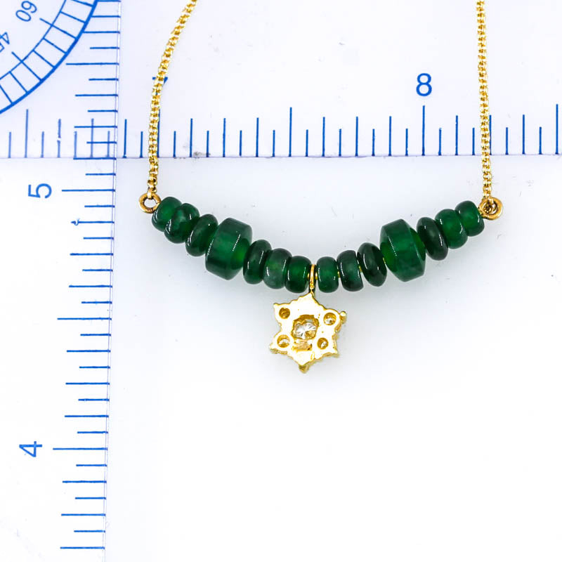 Blue-Green Guatemalan Jadeite Jade on 18K Yellow Gold Chain | UPC #403154