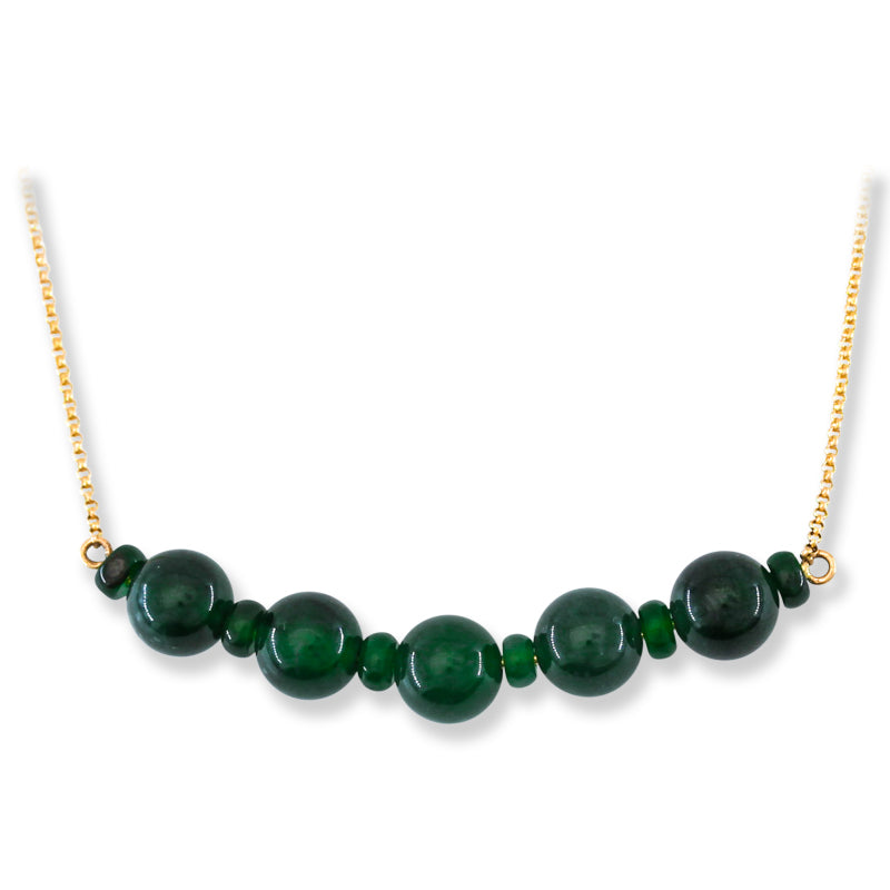 Blue-Green Guatemalan Jadeite Jade on 18K Yellow Gold Chain | UPC #403161