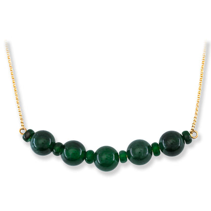 Blue-Green Guatemalan Jadeite Jade on 18K Yellow Gold Chain | UPC #403161