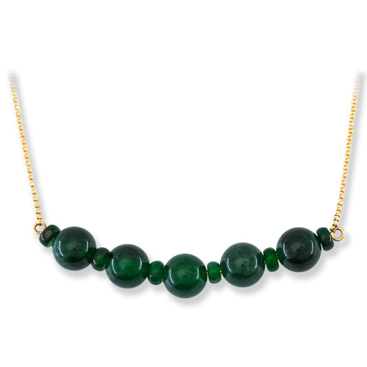 Blue-Green Guatemalan Jadeite Jade on 18K Yellow Gold Chain | UPC #403161