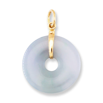 Lavender Jadeite Jade Pi Disc 14K Yellow Gold Pendant | UPC #400047