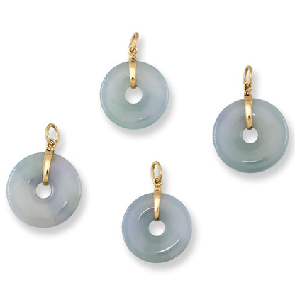 Lavender Jadeite Jade Pi Disc 14K Yellow Gold Pendant | UPC #400047