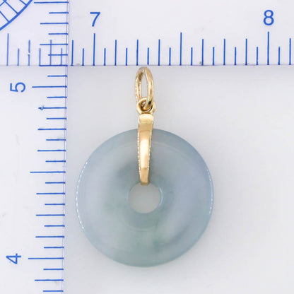 Lavender Jadeite Jade Pi Disc 14K Yellow Gold Pendant | UPC #400047