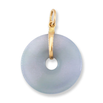 Lavender Jadeite Jade Pi Disc 14K Yellow Gold Pendant | UPC #400054