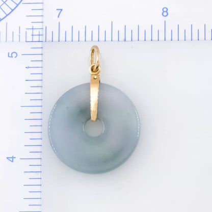 Lavender Jadeite Jade Pi Disc 14K Yellow Gold Pendant | UPC #400054