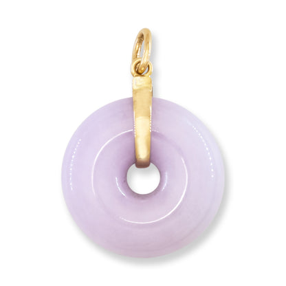 Lavender Jadeite Jade Pi Disc 14K Yellow Gold Pendant | UPC #405905
