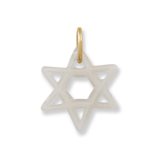 Ice Jadeite Jade Star of David 14k Yellow Gold Pendant | UPC #408272