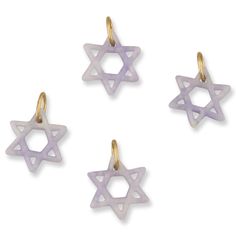 14K YELLOW GOLD LAVENDER JADEITE JADE STAR OF DAVID PENDANT UPC #389847