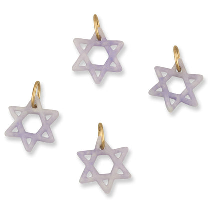 14K YELLOW GOLD LAVENDER JADEITE JADE STAR OF DAVID PENDANT UPC #389847