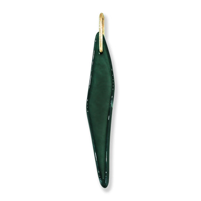 Blue Green Jadeite Jade Freeform 14K Yellow Gold Pendant | Guatemalan Jade | UPC #400894