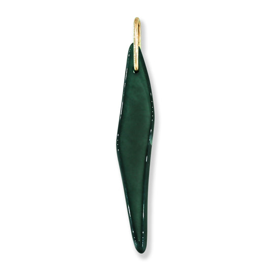 Blue Green Jadeite Jade Freeform 14K Yellow Gold Pendant | Guatemalan Jade | UPC #400894