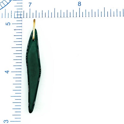 Blue Green Jadeite Jade Freeform 14K Yellow Gold Pendant | Guatemalan Jade | UPC #400894