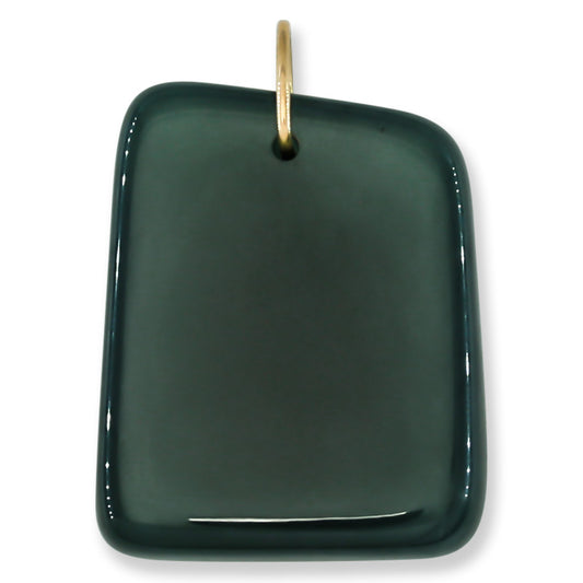 Blue Green Jadeite Jade Freeform 14K Yellow Gold Pendant | Guatemalan Jade | UPC #400733