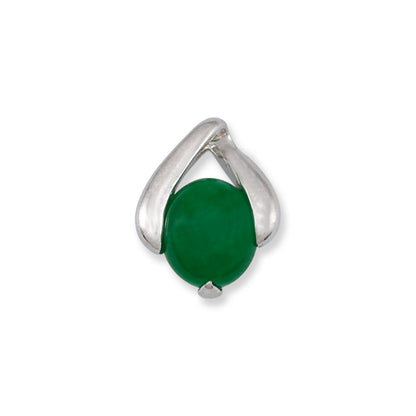 Estate Platinum Green Jadeite Jade Freeform Pendant | UPC #376762
