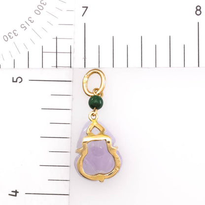 Lavender Jadeite Jade Carved Frog 14K Yellow Gold  | Jade Frog Pendant | UPC #406544