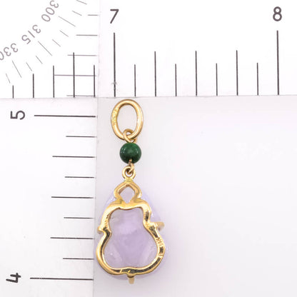 Lavender Jadeite Jade Carved Frog 14K Yellow Gold  | Jade Frog Pendant | UPC #406551