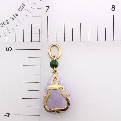 Lavender Jadeite Jade Carved Frog 14K Yellow Gold  | Jade Frog Pendant | UPC #406568