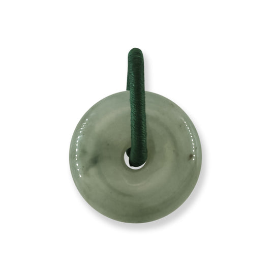 Green Jadeite Jade PI Disc Pendant | Jade Donut | UPC #383821