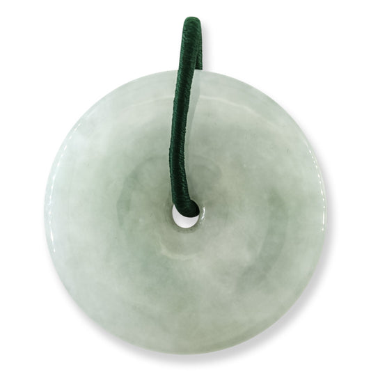 Green Jadeite Jade Pi Disc Pendant | Jade Donut | UPC #383753