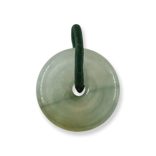 Green Jadeite Jade PI Disc Pendant | Jade Donut | UPC #383784