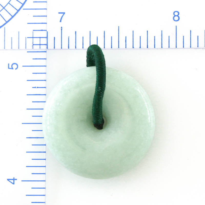 Green Jadeite Jade PI Disc Pendant | Jade Donut | UPC #383746